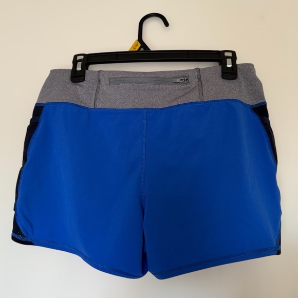 Athleta Ready Set Go Running Lined Blue, Gray and Black Sport Short Size Medium - Picture 2 of 3